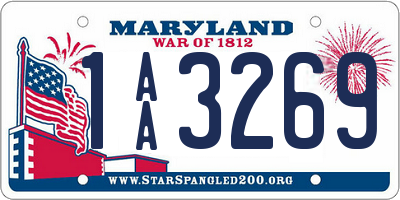 MD license plate 1AA3269