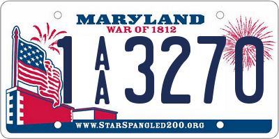 MD license plate 1AA3270