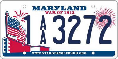 MD license plate 1AA3272