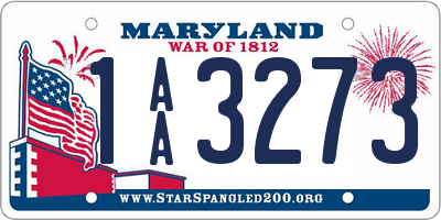 MD license plate 1AA3273