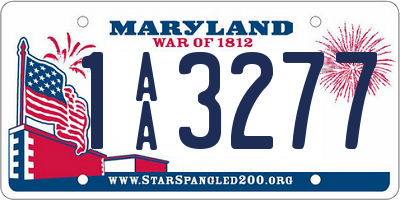 MD license plate 1AA3277