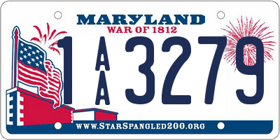 MD license plate 1AA3279