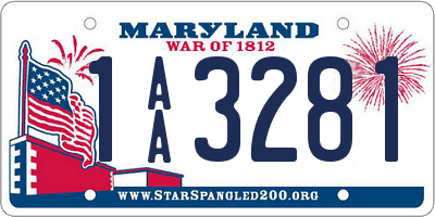 MD license plate 1AA3281