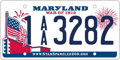 MD license plate 1AA3282