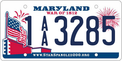 MD license plate 1AA3285