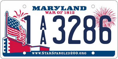 MD license plate 1AA3286