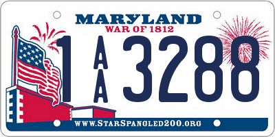 MD license plate 1AA3288