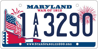 MD license plate 1AA3290