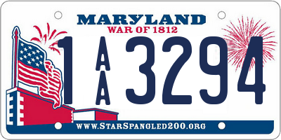 MD license plate 1AA3294