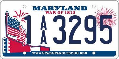 MD license plate 1AA3295