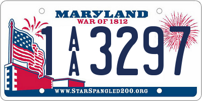 MD license plate 1AA3297