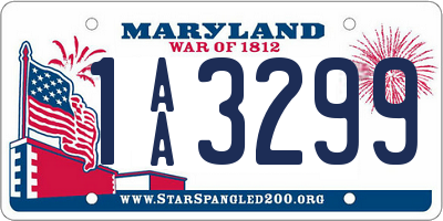 MD license plate 1AA3299