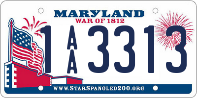 MD license plate 1AA3313