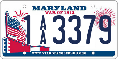 MD license plate 1AA3379