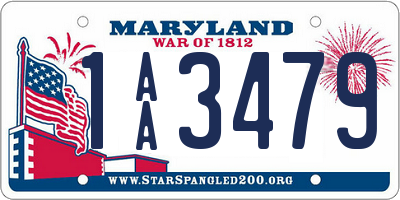 MD license plate 1AA3479