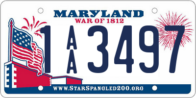 MD license plate 1AA3497