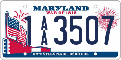 MD license plate 1AA3507