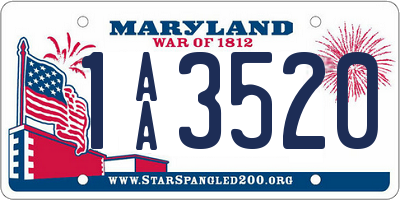 MD license plate 1AA3520