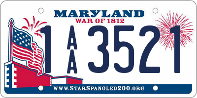 MD license plate 1AA3521