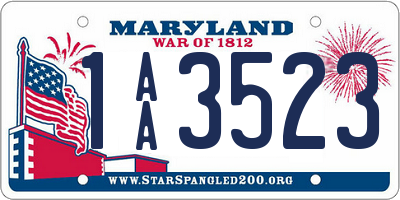 MD license plate 1AA3523