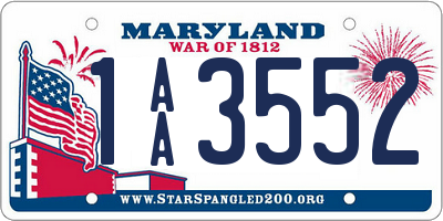 MD license plate 1AA3552