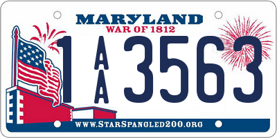 MD license plate 1AA3563