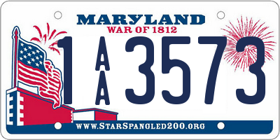 MD license plate 1AA3573