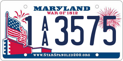 MD license plate 1AA3575