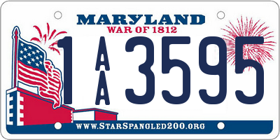 MD license plate 1AA3595