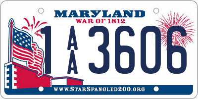 MD license plate 1AA3606