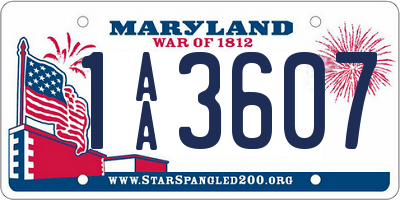 MD license plate 1AA3607