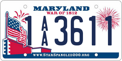 MD license plate 1AA3611