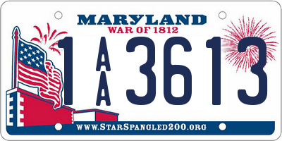 MD license plate 1AA3613