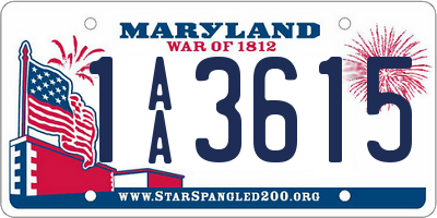 MD license plate 1AA3615