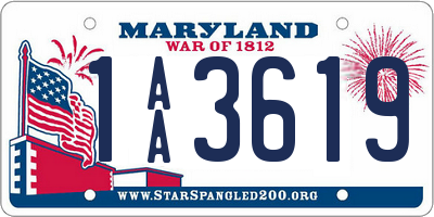 MD license plate 1AA3619