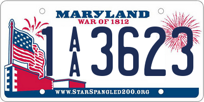 MD license plate 1AA3623