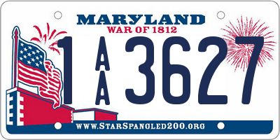 MD license plate 1AA3627