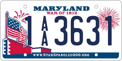 MD license plate 1AA3631