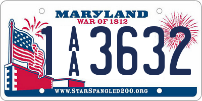 MD license plate 1AA3632