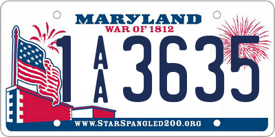 MD license plate 1AA3635