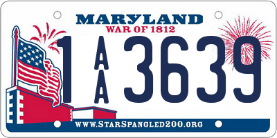 MD license plate 1AA3639