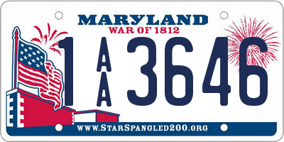 MD license plate 1AA3646