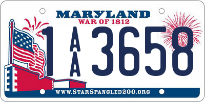 MD license plate 1AA3658