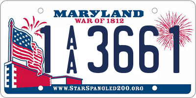 MD license plate 1AA3661