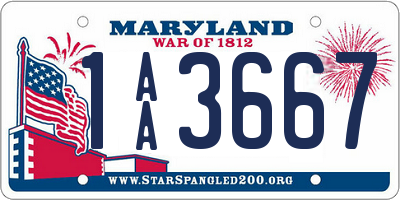 MD license plate 1AA3667