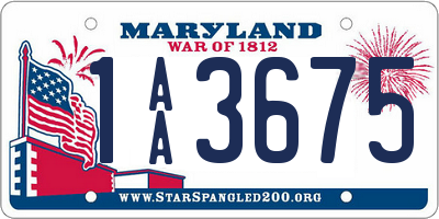 MD license plate 1AA3675