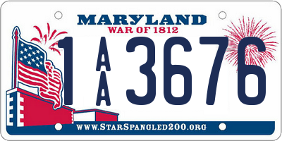 MD license plate 1AA3676