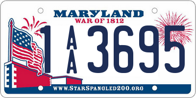 MD license plate 1AA3695