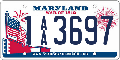 MD license plate 1AA3697