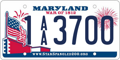 MD license plate 1AA3700